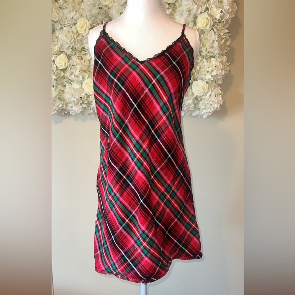 Victoria's Secret Red and Green Plaid Mini Dress